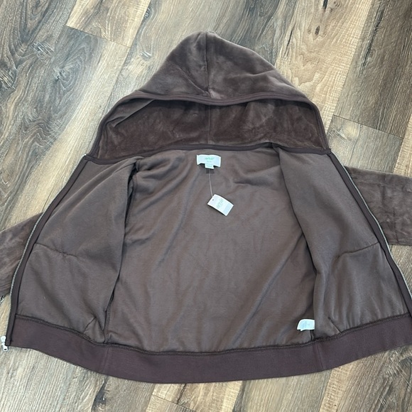 Aerie NWT cropped style jacket zip up jacket brown with pockets 78% cotton - Picture 9 of 15
